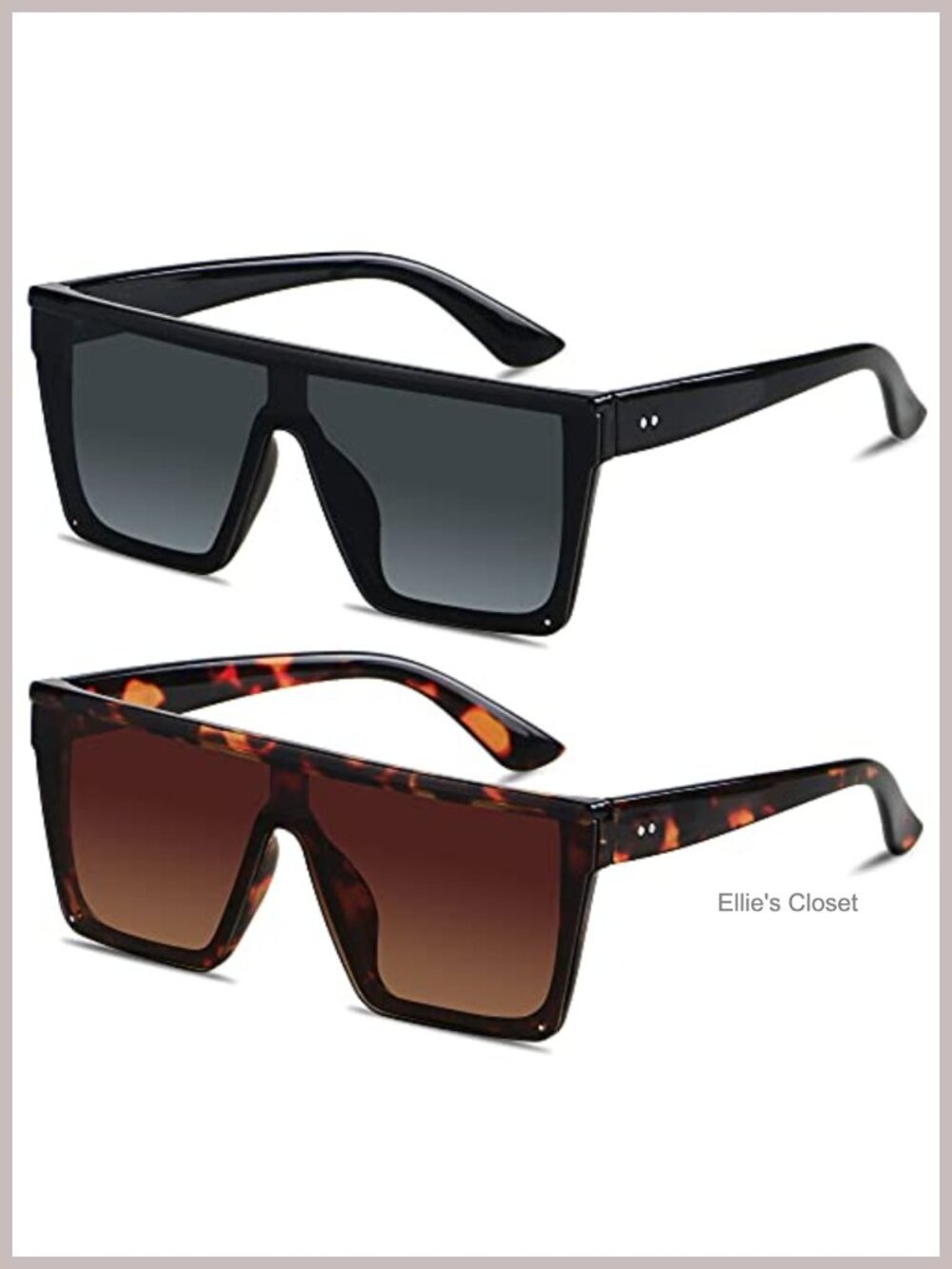 Oversized Square Flat Top Shield Sunglasses UV400 Protection Large